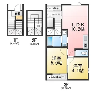 AVANTIA Sage 中島新町【3階】の間取り