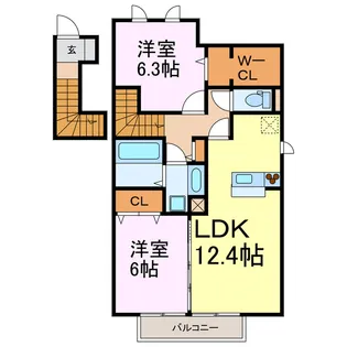 サン・ロードA【2階】の間取り