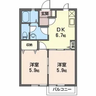 パールハウスB【2階】の間取り