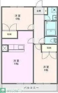 ハスヤマC【1階】の間取り