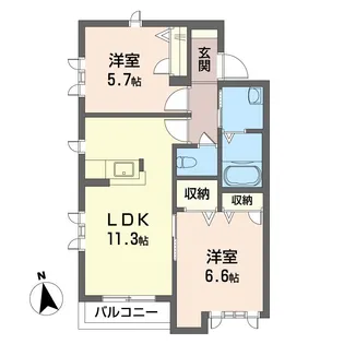 ウィスタリアB【2階】の間取り