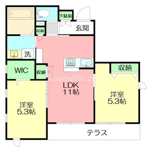 シャルールくげぬま【1階】の間取り