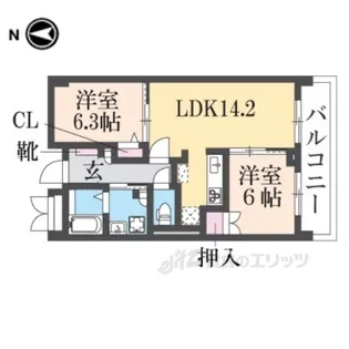 フラン・スラ―ジュ枚方【4階】の間取り