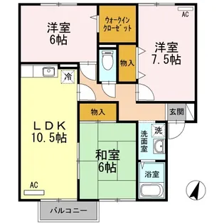 セジュール岡本 F棟【1階】の間取り