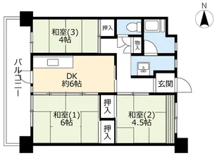 UR名谷【5階】の間取り