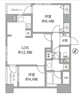 ルピナス赤坂乃木坂【2階】の間取り