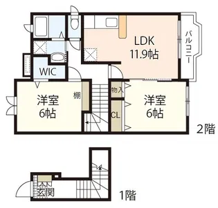 セイバリーA棟【2階】の間取り