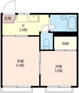 サニーサイドハイツ【1階】の間取り