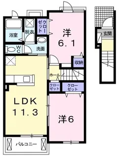 ソレイユI【2階】の間取り