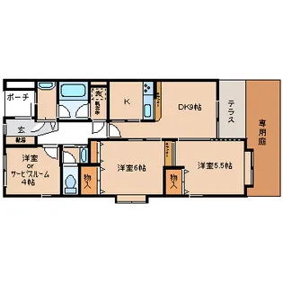 アコルデ東台【1階】の間取り