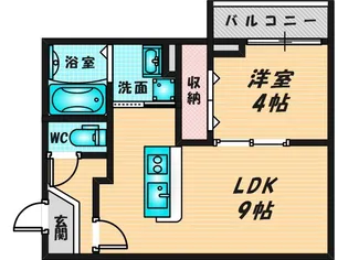 パロス瓢箪山ラドノルテ【3階】の間取り