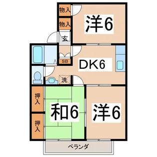 グランドールパレス B【2階】の間取り