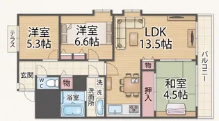 アーデンコート西長堀【4階】の間取り