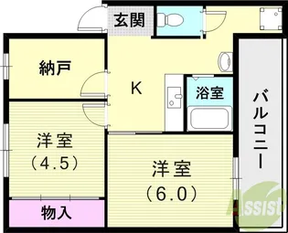 ドミールサニー緑町3号棟【1階】の間取り