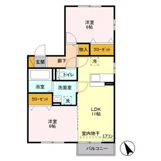 ソレーユ A【2階】の間取り
