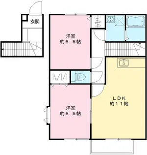 エゼ・サントゥール【2階】の間取り