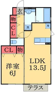 ハックベリーハウス【1階】の間取り