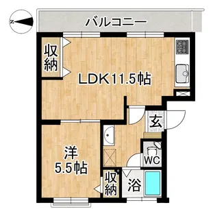 第一中央マンション【1階】の間取り