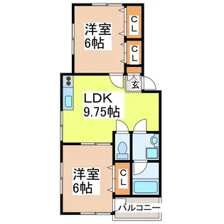 フローラルハイツ新町【1階】の間取り