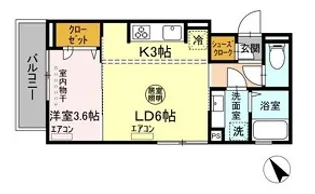 アマービレ成田【3階】の間取り