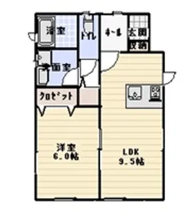 白猫十八番館【1階】の間取り