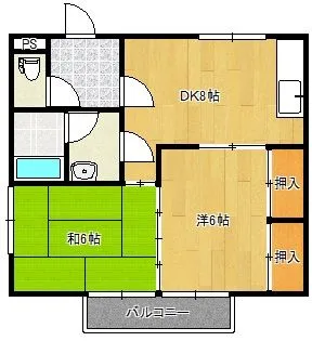ビューハイツ井上【2階】の間取り
