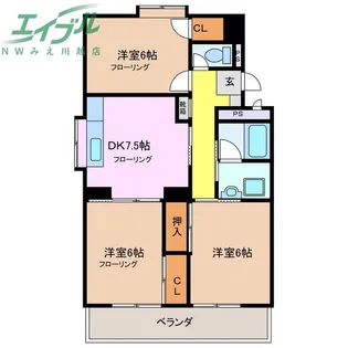 Bright Plaza B棟【4階】の間取り