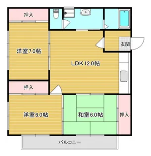 パークサイド伊島【1階】の間取り