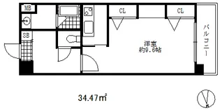 カイセイ新神戸第2ウエスト【11階】の間取り