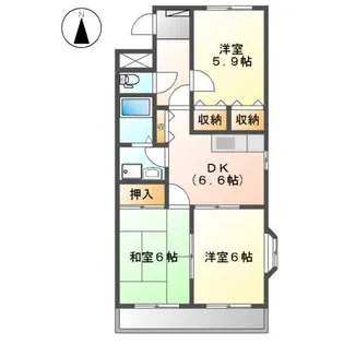 レジアスハイム遼仙II【3階】の間取り