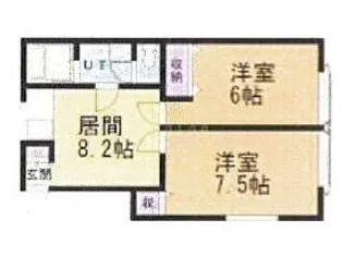 メゾンフリーダム2【2階】の間取り