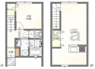 Ladder大川third D棟【1階】の間取り
