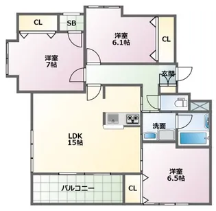 ネイザ戸祭【3階】の間取り