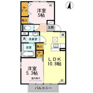 ブライトコート花繰 B棟【1階】の間取り