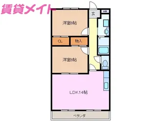 パークサイド笹野【2階】の間取り