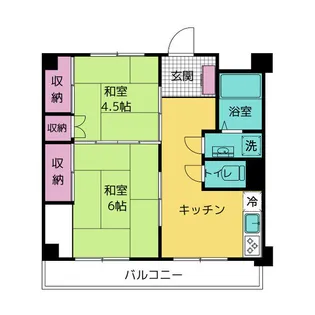 2DKの間取り画像