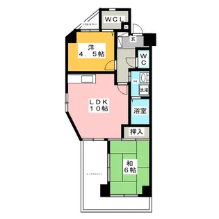宝堀田ハイツ B棟【9階】の間取り
