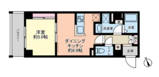 グローリオシェルト新宿山吹町【5階】の間取り