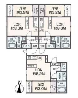 fika聖マリア病院前【2階】の間取り