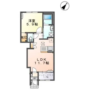 ロジュマン青山II【1階】の間取り