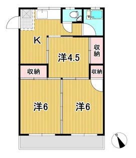 長山ハイツ(西)【2階】の間取り