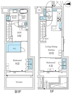 東京都目黒区柿の木坂1【マンション】の間取り