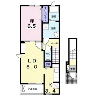 埼玉県比企郡小川町大字腰越【アパート】の間取り