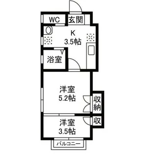 サンライズ東大宮III【2階】の間取り