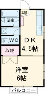 1DKの間取り画像