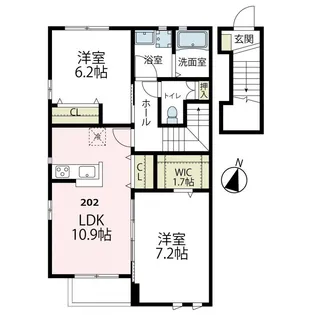 グランシェールI【2階】の間取り