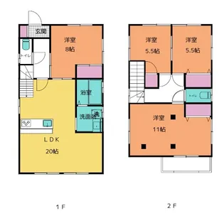 愛知県一宮市今伊勢町本神戸字立切東【一戸建】の間取り
