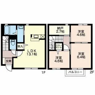 新潟県長岡市希望が丘1【アパート】の間取り