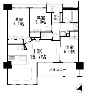 兵庫県芦屋市清水町【マンション】の間取り
