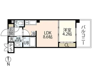 PLACIDO宇品【5階】の間取り